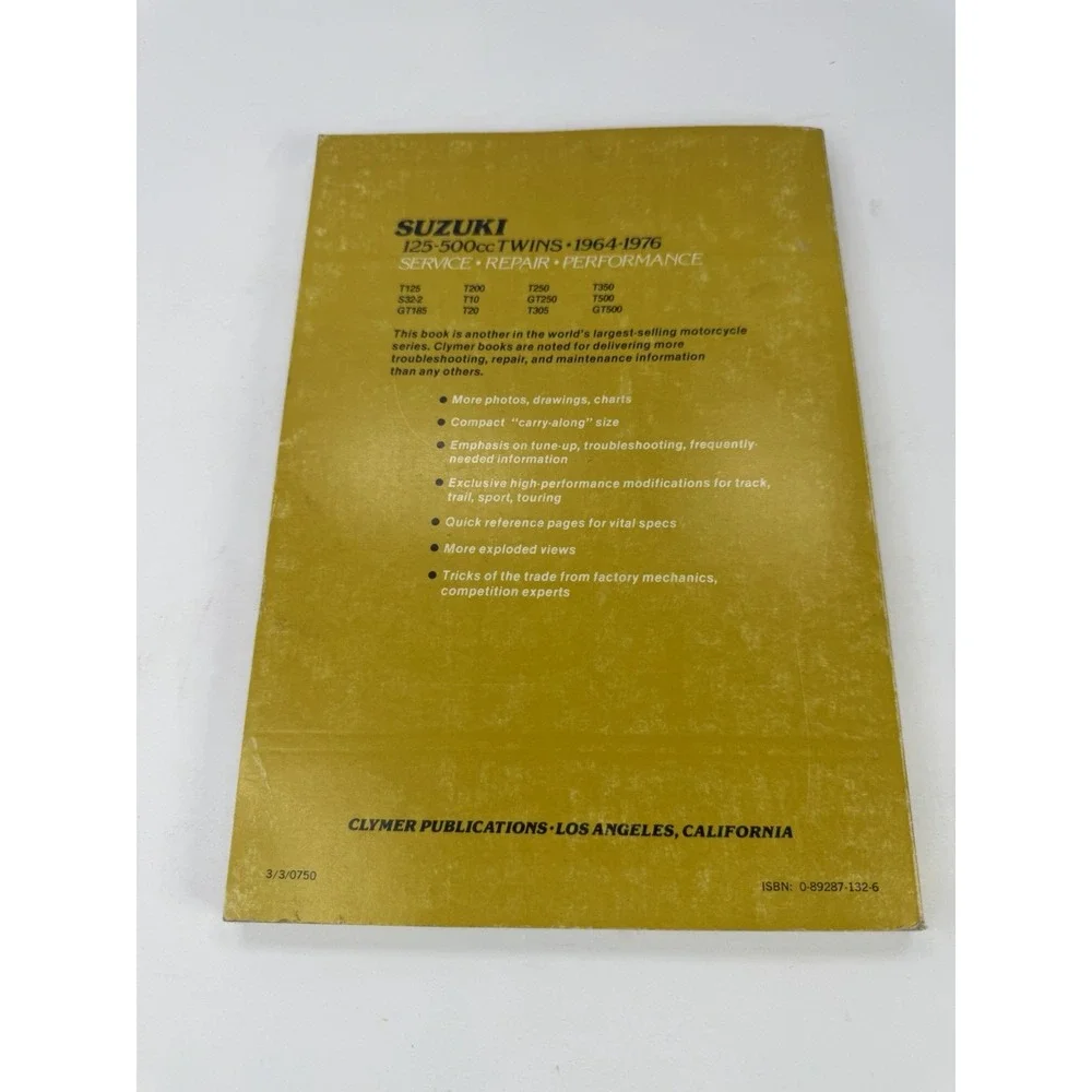 CLYMER Suzuki 125-500cc Twins 1964-1976 Service Repair Manual